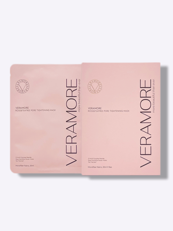 Маска для лица успокаивающая поросуживающая VERAMORE Rose&Tea Tree Pore Tightening Mask, 25 мл