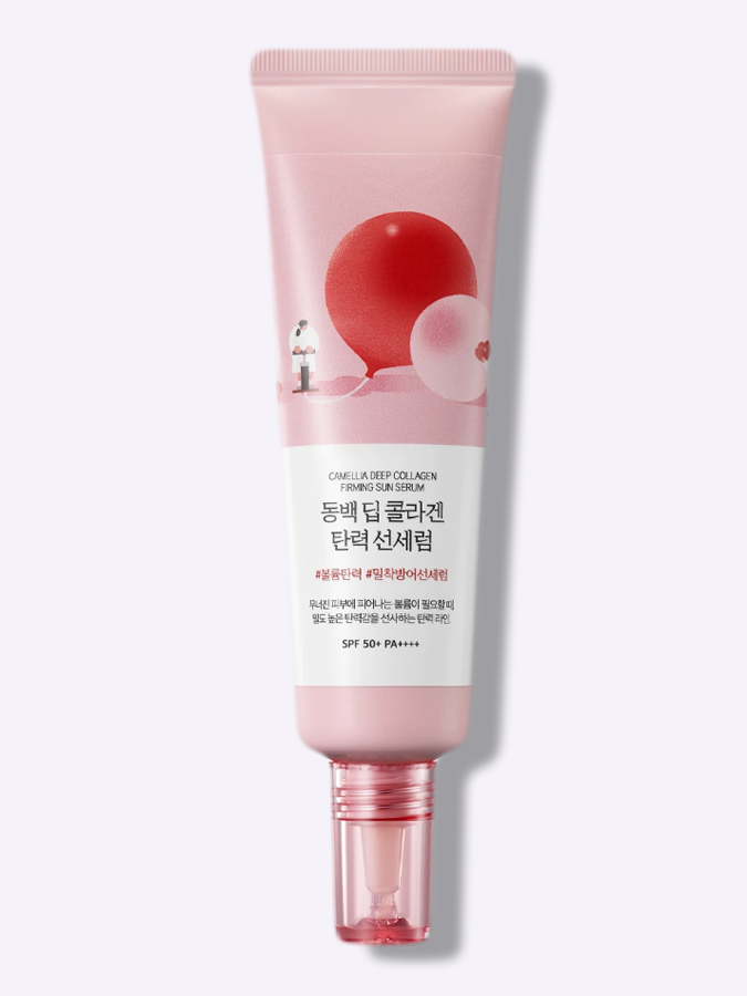 Солнцезащитная сыворотка с экстрактом камелии и коллагеном Round Lab Camellia Deep Collagen Firming Sun Serum, 50 мл