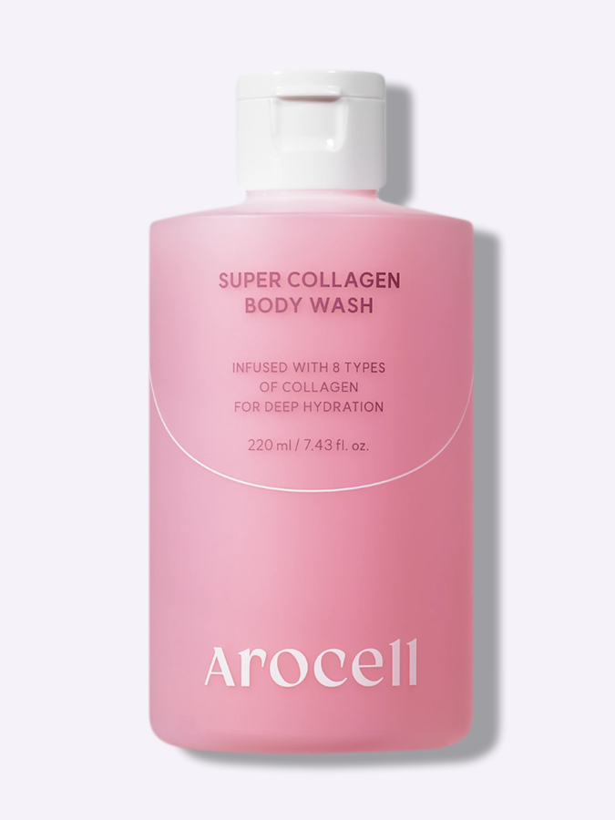 Коллагеновый гель для душа с ПДРН и кислотам AROCELL Super Collagen Body Wash, 220 мл
