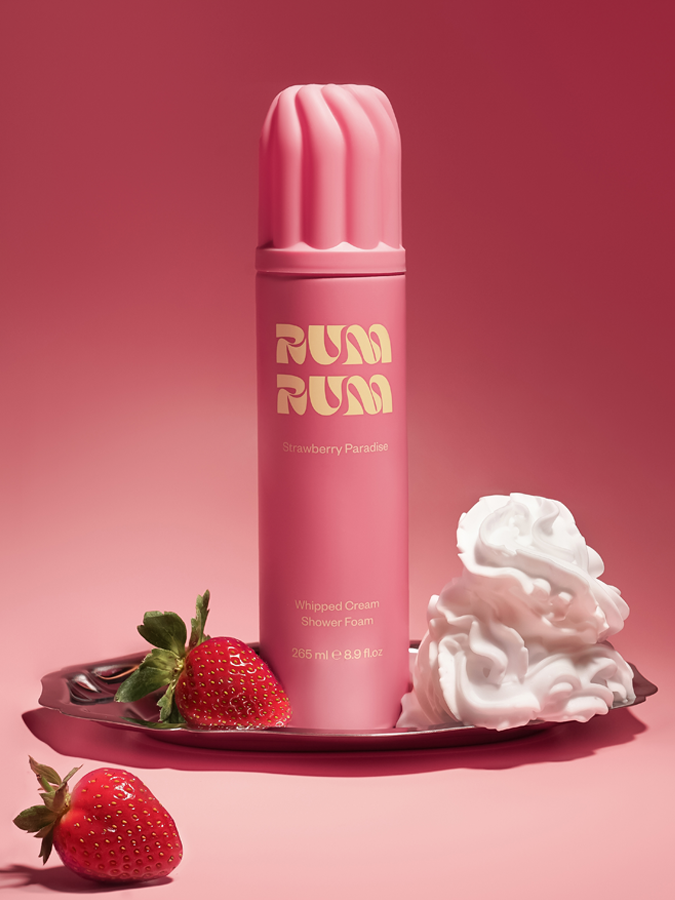 Пена для душа в виде взбитых сливок "Клубничный рай" RUM RUM Whipped Cream Shower Foam, 265 мл