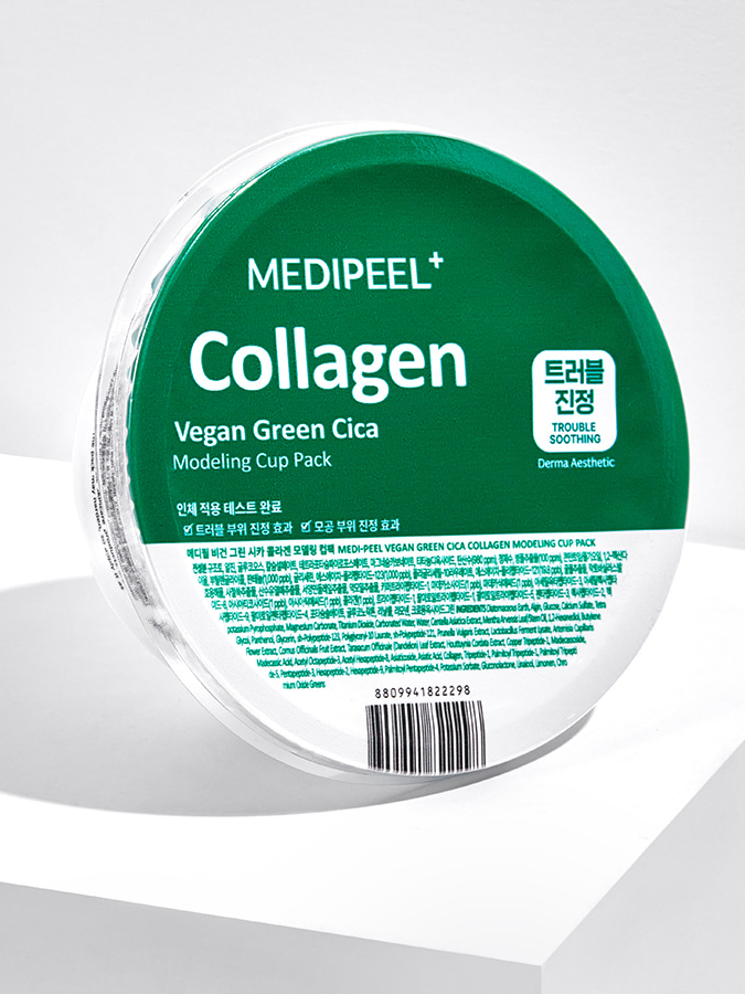 Успокаивающая альгинатная маска с центеллой Medi-Peel Vegan Green Cica Collagen Modeling Cup Pack, 28 г