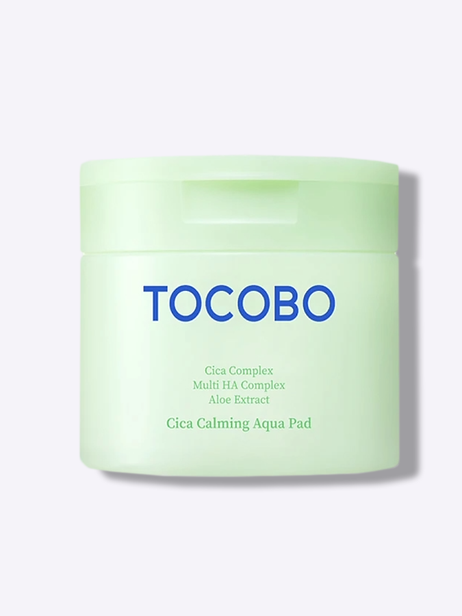 Успокаивающие тонер-пэды для лица с охлаждающим эффектом Tocobo Cica Calming Aqua Pad, 60 шт