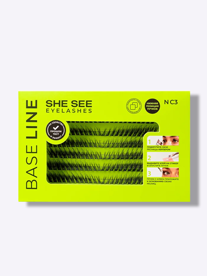 Накладные ресницы "АВРОРА" NС3 SHE SEE EYELASHES BASE LINE №С3