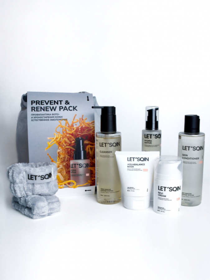 Набор для профилактики увядания и естественного омоложения кожи LET'SQIN PACK PREVENT & RENEW, 6 items