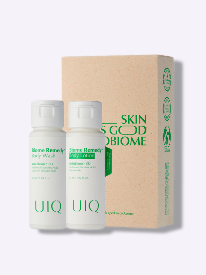 Подарочный набор для тела "Вашей коже нужен здоровый микробиом" мини UIQ Biome Remedy Mini Duo, 55 мл + 57 мл
