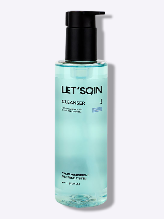 Деликатный очищающий гель для лица с постбиотиками LET'SQIN Cleanser, 200 мл 