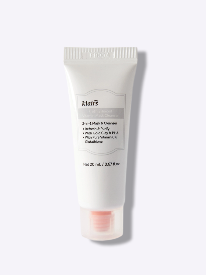 Витаминная маска-пенка для очищения Dear, Klairs Freshly Juiced Vitamin Mask Cleanser, 20 мл (миниатюра)