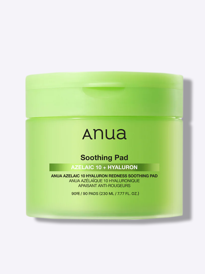 Успокаивающие пэды для лица с азелаиновой кислотой ANUA Azelaic Acid 10 Hyaluron Redness Soothing Pad, 60 шт