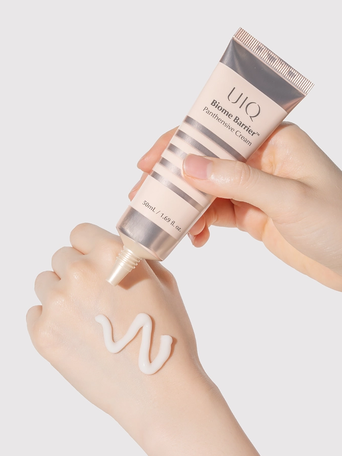 Восстанавливающий крем с церамидами и постбиотиками UIQ Biome Barrier Panthensive Cream, 10 мл (миниатюра)