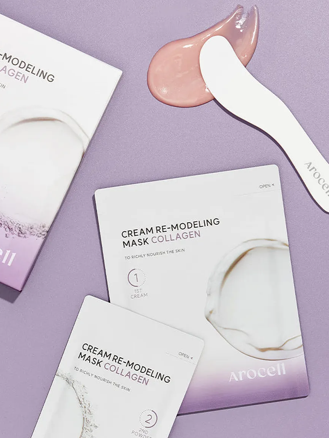 Альгинатная маска с коллагеном для упругости и сияния AROCELL Cream Remodeling Mask Collagen, 77г х 5 шт