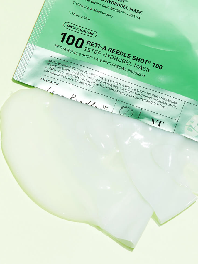 Гидрогелевая маска с микроиглами и ретинолом VT COSMETICS Reti-A Reedle Shot100 2Step Hydrogel Mask, 1,5 г + 33 г