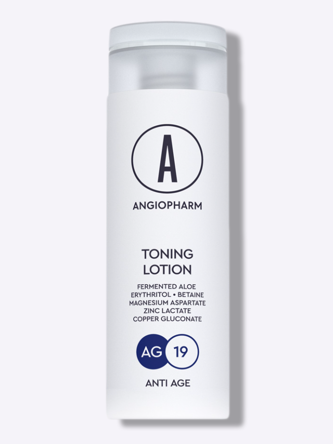 Тонизирующий лосьон с освежающим и дренажным эффектами ANGIOPHARM Toning Lotion Anti Age, 200 мл