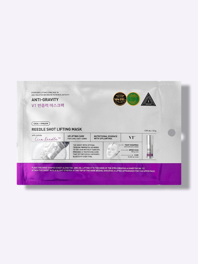 Лифтинг-маска с микроиглами для четкого контура овала лица и упругости VT COSMETICS Reedle Shot Lifting Mask, 23 г