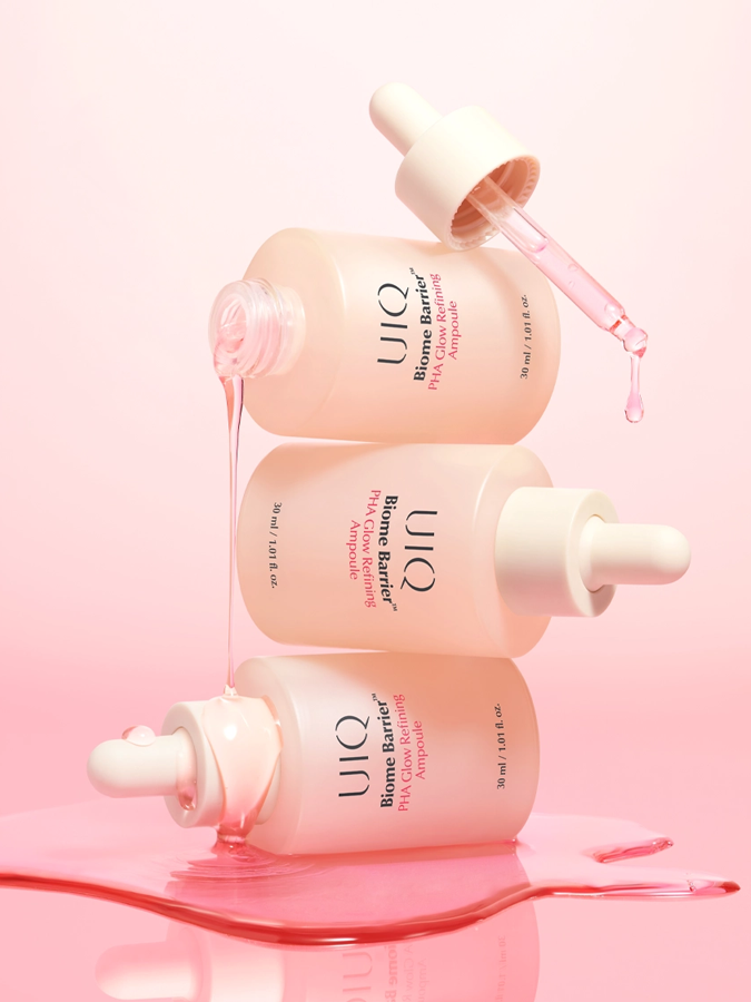 Отшелушивающая сыворотка с PHA-кислотой для гладкости и сияни UIQ Biome Barrier PHA Glow Refining Ampoule, 30 мл
