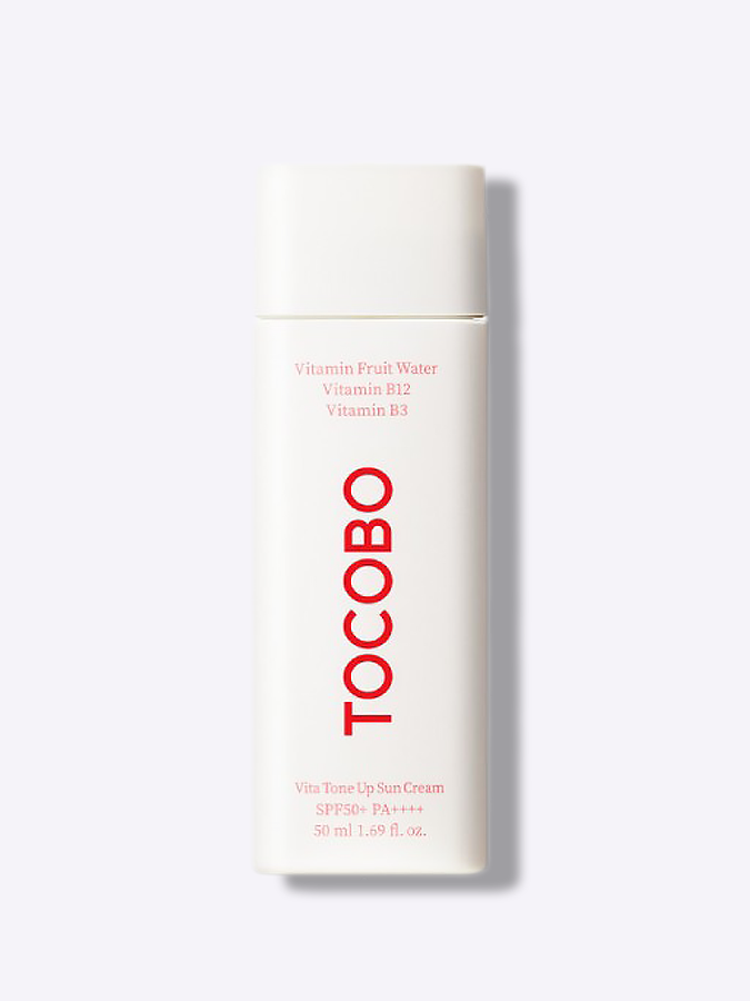 Лёгкий солнцезащитный крем с эффектом выравнивания тона Tocobo Vita Tone Up Sun Cream SPF50+ PA++++, 50 мл