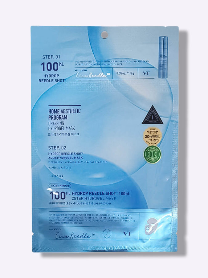 Увлажняющая гидрогелевая маска с микроиглами VT COSMETICS Hydrop HL Reedle Shot100 2 Step Hydrogel Mask, 1,5 г + 33 г