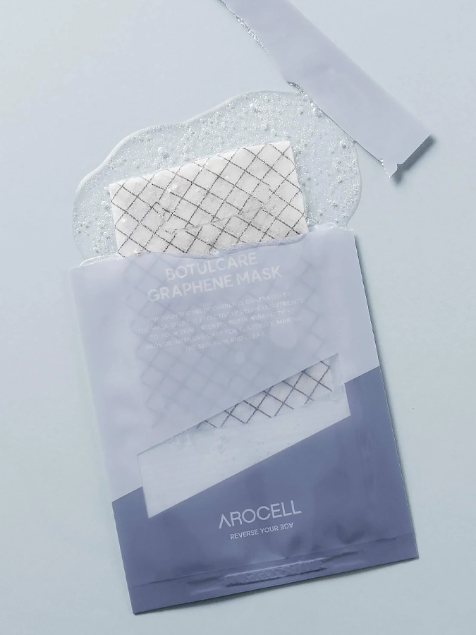 Графеновая маска «эффект микротоков» с ботулиническим пептидом и коллагеном AROCELL Botulcare Graphene Mask, 25 г