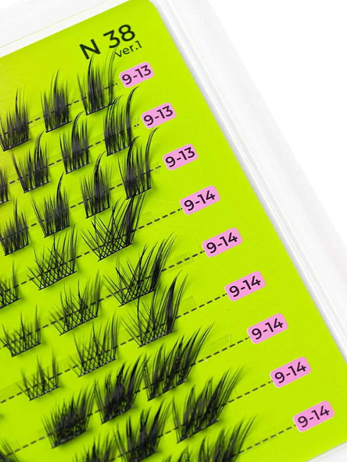 Накладные ресницы МИКС "КОШАЧИЙ ИЗГИБ" N38 ver.1 SHE SEE EYELASHES CREATIVE LINE MIX №38.1