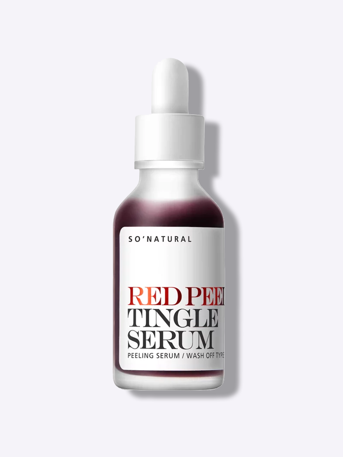 Обновляющая смываемая сыворотка  с AHA- и BHA-кислотами и тингл-эффектом So Natural Red Peel Tingle Serum, 35 мл