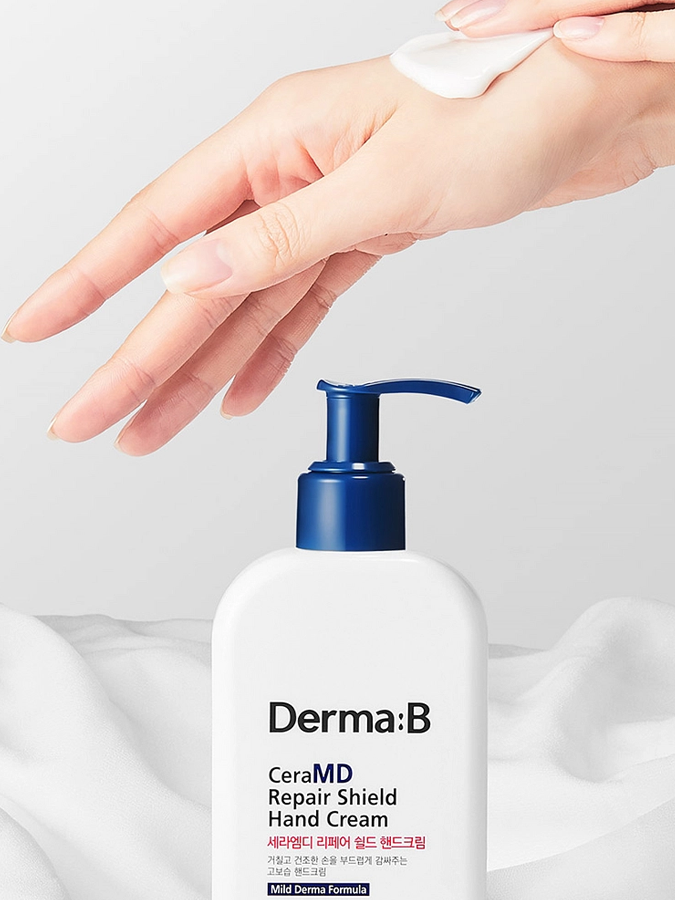 Увлажняющий крем для рук с 5% масла ши и керамидами Derma:B CeraMD Repair Shield Hand Cream, 250 мл