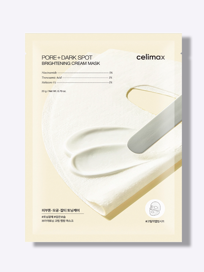 Осветляющая кремовая маска с ниацинамидом и керамидами Celimax Pore+Dark Spot Brightening Cream Mask, 20 г