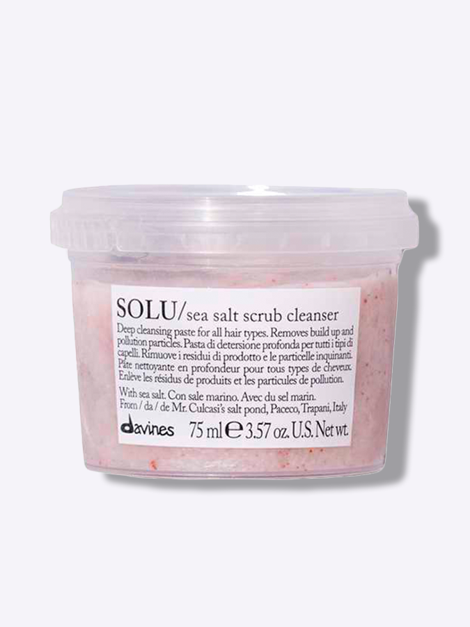 Глубокоочищающий скраб с морской солью для кожи головы Davines Solu Sea Salt Scrub Cleanser, 75 мл (миниатюра)