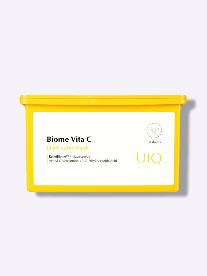 Набор масок для сияния кожи с витамином C UIQ Biome Vita C Glow Mask, 30 шт