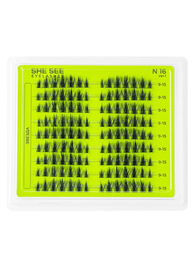 Накладные ресницы "ЗВЕЗДА" N16 ver.1 SHE SEE EYELASHES BASE LINE №16.1