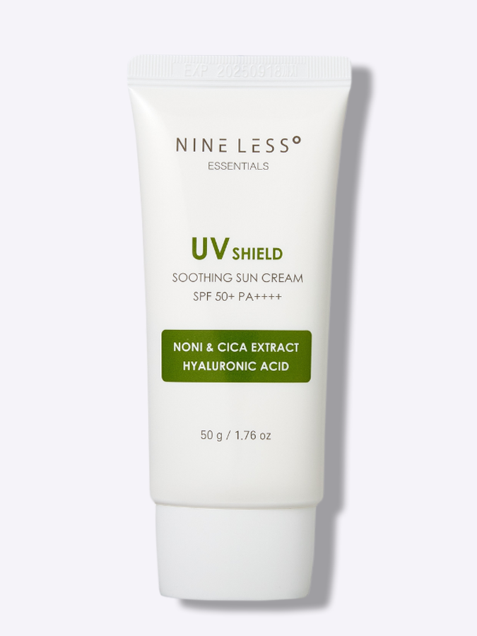 Веганский солнцезащитный крем NINE LESS Essentials UV Shield Soothing Sun Cream SPF 50+/PA++++, 50 мл