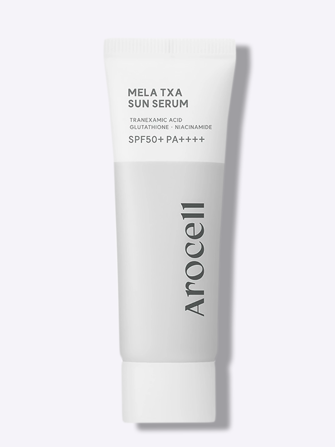 Солнцезащитная сыворотка с транексамовой кислотой, мелатонином и глутатионом SPF50 AROCELL Mela TXA Sun Serum, 40 мл