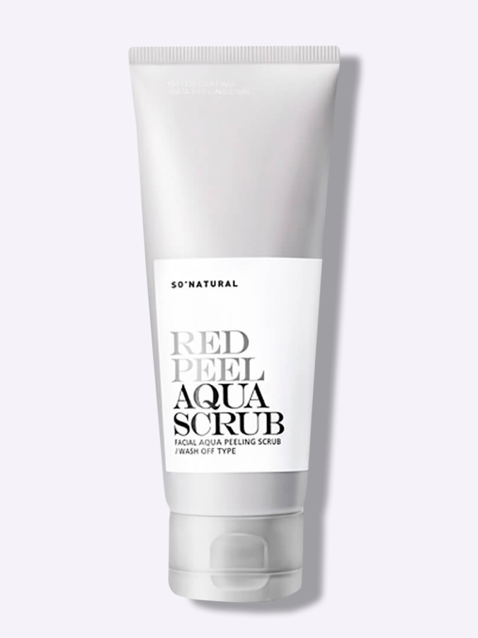 Кремовый пилинг с кислотами для обновления и гладкости So Natural Red Peel Aqua Scrub, 100 мл