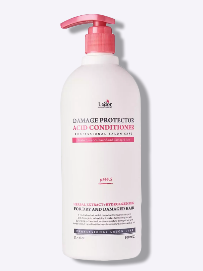 Кондиционер для поврежденных волос с протеинами шёлка Lador Damage Protector Acid Conditioner, 900мл