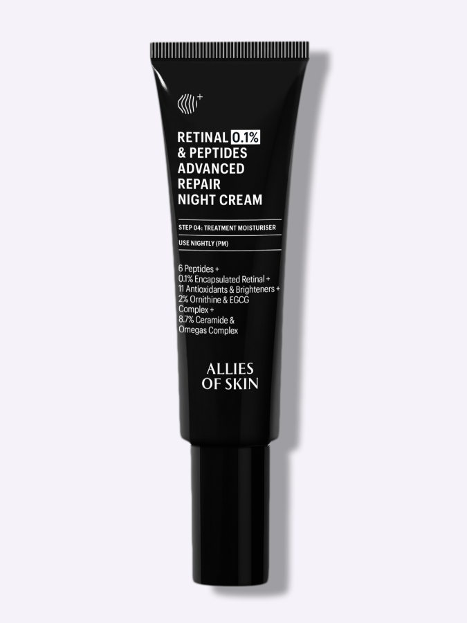 Усиленный ночной восстанавливающий пептидный крем с 0,1% ретиналем Allies Of Skin Retinal & Peptides Advanced Repair Night Cream, 48 мл 