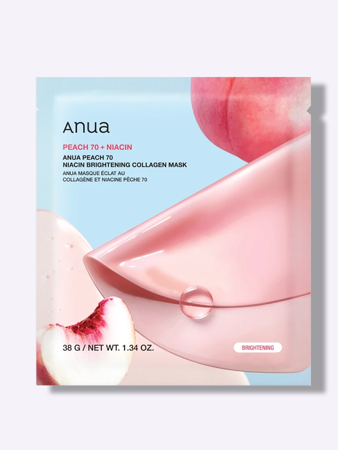 Тонизирующая гидрогелевая маска для сияния кожи с экстрактом персика ANUA Peach 70 Niacin Brightening Collagen Mask, 38 мл Тонизирующая гидрогелевая маска для сияния кожи с экстрактом персика ANUA Peach 70 Niacin Brightening Collagen Mask, 38 мл