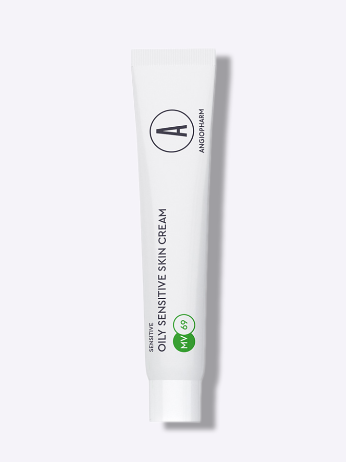 	 Лёгкий крем для чувствительной кожи лица ANGIOPHARM OILY Sensitive Skin Cream , 7 мл (миниатюра)