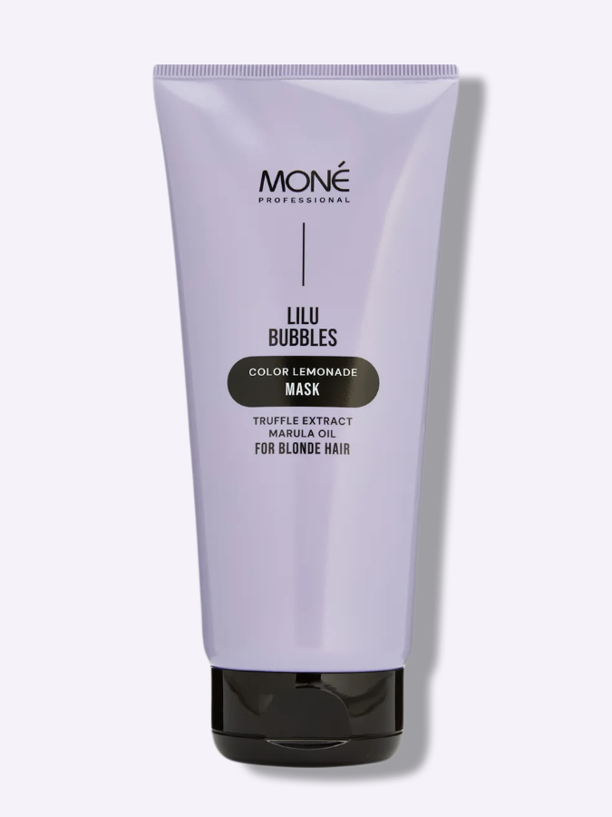 Маска для оздоровления осветленных волос, без пигмента MONE Professional LILU BUBBLES COLOR LEMONADE MASK, 200мл