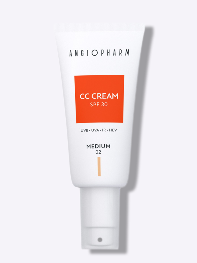 Нежный тонирующий СС-крем Angiopharm CC Cream SPF 30 02 Medium, 30 мл Нежный тонирующий СС-крем Angiopharm CC Cream SPF 30 02 Medium, 30 мл
