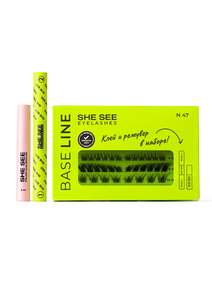 Накладные ресницы ПАЛЕТКА "ГОТОВОЕ РЕШЕНИЕ" N47 SHE SEE EYELASHES BASE LINE №47
