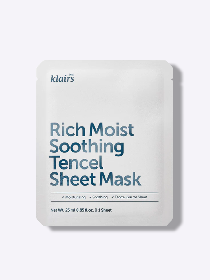 Глубоко увлажняющая и успокаивающая тканевая маска  dear, Klairs Rich Moist Soothing Tencel Sheet Mask, 25мл