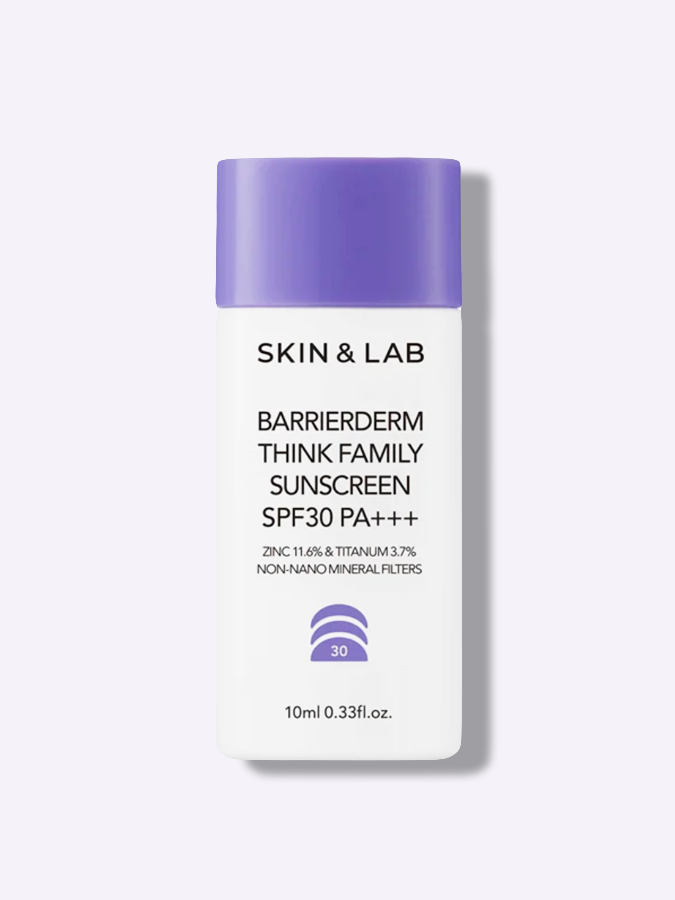 Гипоаллергенный солнцезащитный крем для всей семьи SKIN&LAB Barrierderm Think Family Sunscreen SPF 30 PA+++, 10 мл (миниатюра)