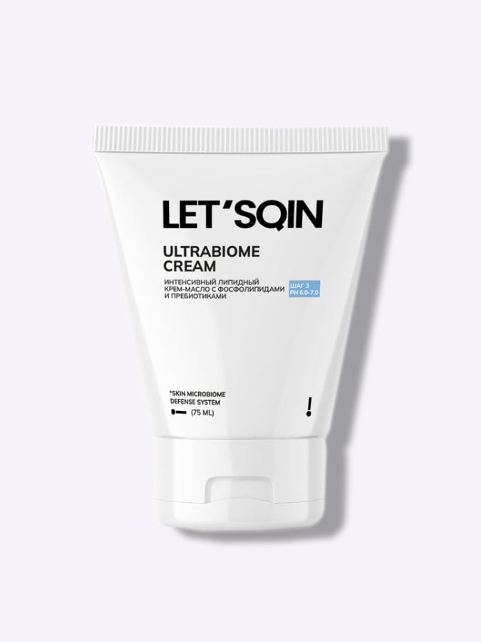 Интенсивный липидный крем-масло с фосфолипидами и пребиотиками LET'SQIN Ultrabiome Cream, 50 мл 