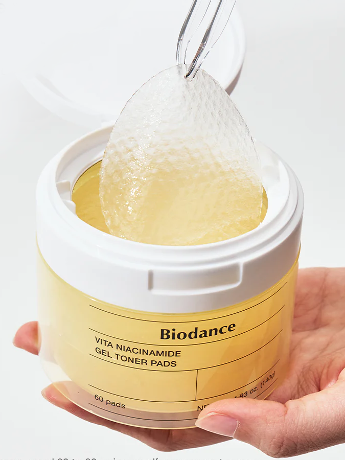 Осветляющие гелевые тонер-пэды для сияния кожи лица Biodance Vita Niacinamide Gel Toner Pad, 60 шт