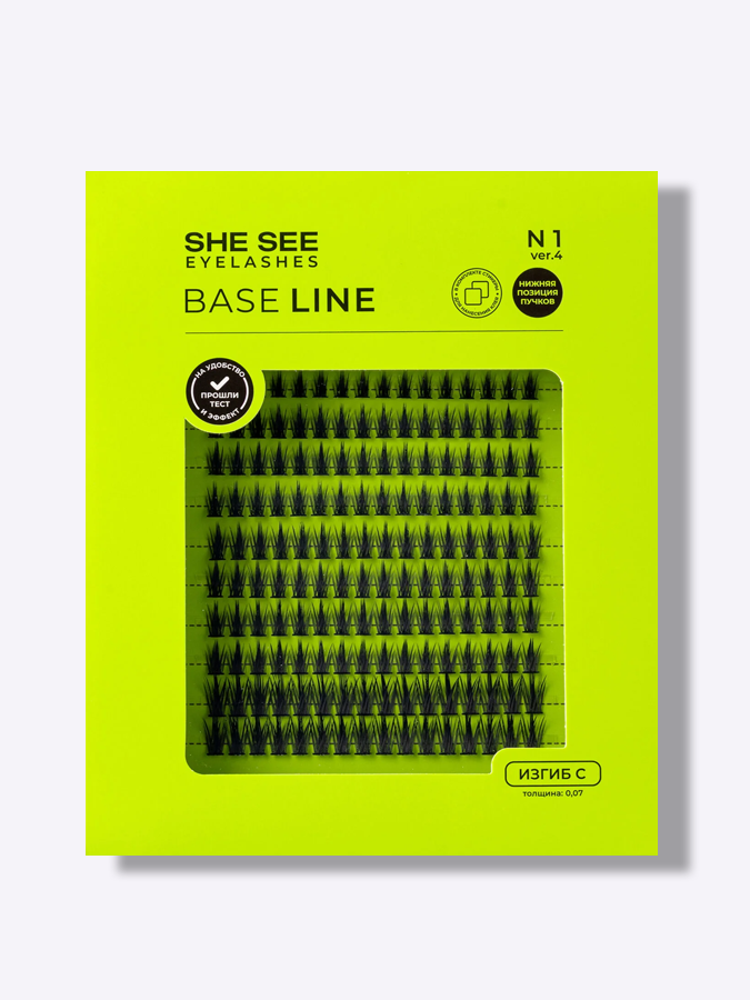 Накладные ресницы ПУЧКИ "АЗИЯ" N1 ver.4 SHE SEE EYELASHES BASE LINE №1.4