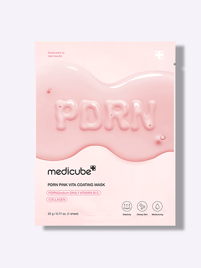 Интенсивная увлажняющая тканевая маска с коллагеном и PDRN для сияния кожи Medicube PDRN Pink Vita Coating Mask, 22 г