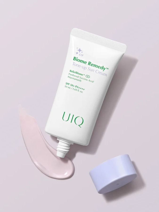 Солнцезащитный тонирующий крем для лица UIQ Biome Remedy Tone-up Sun Cream, 20 мл (миниатюра)