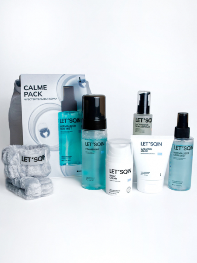 Набор для нормальной и чувствительной кожи лица, для идеального комфорта и баланса LET'SQIN PACK CALME, 6 items