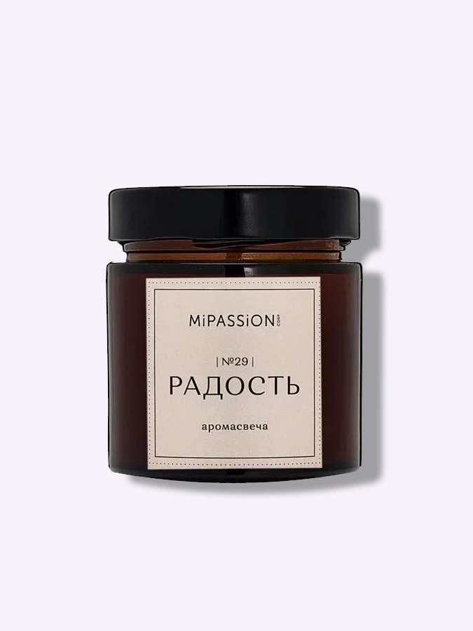 Ароматическая свеча с деревянным фитилём "РАССВЕТ" в стеклянном стакане с ароматом пачули, ванили и белого мускуса, 200 мл