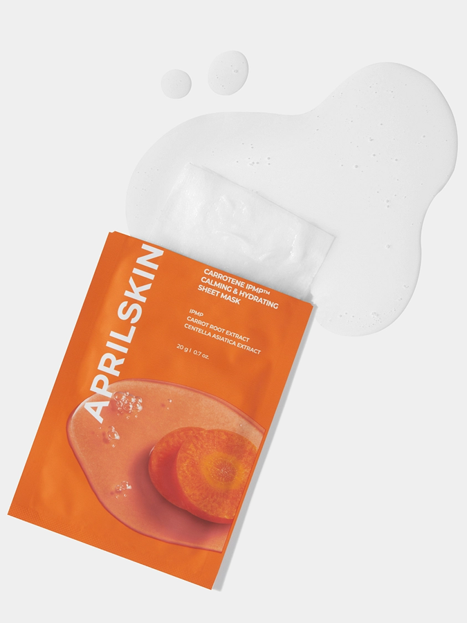 Успокаивающая тканевая маска с бета-каротином и пантенолом APRILSKIN Carrotene IPMP™ Calming&Hydrating Sheet Mask, 20 г