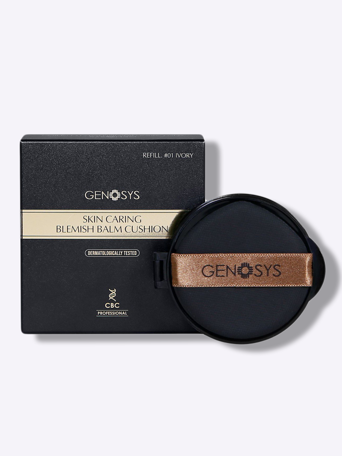 Рефил для ухаживающего BB-кушона с тонирующим эффектом Genosys Skin Сaring Blemish Balm Cushion #01 IVORY, 15 мл 