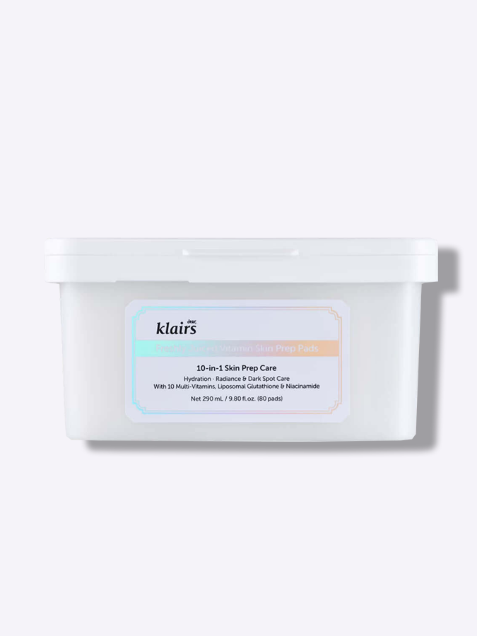 Многофункциональные витаминные пэды для лица Dear, Klairs Freshly Juiced Vitamin Skin Prep Pads, 80 шт \ 290 мл